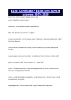 Excel Certification Exam with correct answers 100&percnt; 2026
