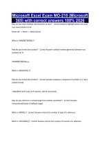 Microsoft Excel Exam MO-210 &lpar;Microsoft 365&rpar; with correct answers 100&percnt; 2026
