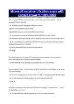 Microsoft excel certification exam with correct answers 100&percnt; 2026