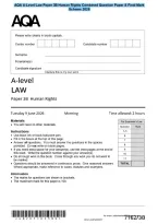 AQA A-Level Law Paper 3B Human Rights Combined Question Paper & Final Mark&NewLine;Scheme 2026
