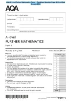 AQA A-Level Further Mathematics Paper 1 Combined Question Paper & Final Mark&NewLine;Scheme 2026&NewLine;