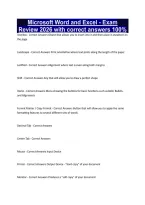 Microsoft Word and Excel - Exam Review 2026 with correct answers 100&percnt;