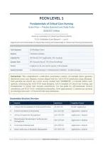 FCCN Level 1 Exam Prep 2026&sol;2027 &vert; Critical Care Nursing Practice Questions & Study Guide&NewLine;&NewLine;