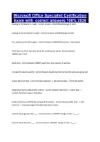Microsoft Office Specialist Certification Exam with  correct answers 100&percnt; 2026