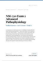 NSG 530 EXAM 2 ACTUAL EXAM 2026&sol;2027 &vert; Advanced Pathophysiology Study Bundle &vert; Questions & Verified Answers &vert; 100&percnt; Correct Grade A &vert; Wilkes &vert; Pass Guaranteed - A&plus; Graded