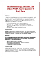 Basic Pharmacology for Nurses 19th Edition&colon; NCLEX Practice Questions & Study Guide