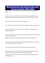 Microsoft Excel Test Study Guide with correct answers 100&percnt; 2026