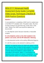 WGU D117 Advanced Health Assessment Study Guide&colon; Complete Video Script&comma; Techniques Checklist & 2026 Practice Questions