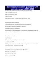 Business Law exam 1 questions with correct answers 100&percnt; 2026