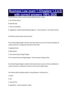 Business Law exam 1 &lpar;Chapters 1&comma;2&comma;4&comma;5&rpar; with correct answers 100&percnt; 2026
