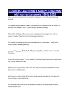 Business Law Exam 1 Auburn University with correct answers 100&percnt; 2026