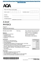 AQA A-Level Physics Paper 3 Section B Electronics Combined Question Paper & Final&NewLine;Mark Scheme 2026