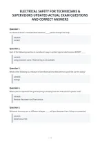 Electrical Safety For Technicians &&NewLine;Supervisors Updated Actual Exam Questions&NewLine;And Correct Answers