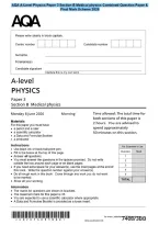 AQA A-Level Physics Paper 3 Section B Medical physics Combined Question Paper &&NewLine;Final Mark Scheme 2026