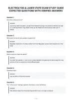Electrolysis & Laser State Exam Study Guide&NewLine;Expected Questions With Verified Answers