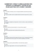 Elementary Literacy Curriculum D668 Wgu&NewLine;&lpar;Lesson 1 & 2&rpar; Frequently Tested Actual&NewLine;Exam Questions With Correct Answers