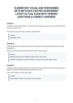 Elementary Visual And Performing&NewLine;Arts Methods C105 Pre Assessment&NewLine;Latest Actual Exam With Verified&NewLine;Questions & Correct Answers