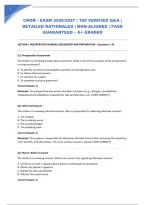Cnor - Exam 2026&sol;2027 &vert; 100 Verified Q&A &vert; Detailed Rationales &vert; Ngn-Aligned &vert; Pass Guaranteed &ndash; A&plus; Graded
