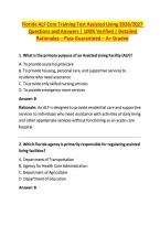 Florida ALF Core Training Test Assisted Living 2026&sol;2027 &NewLine;Questions and Answers &vert; 100&percnt; Verified &vert; Detailed &NewLine;Rationales &ndash; Pass Guaranteed &ndash; A&plus; Graded 