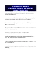 Business Law Midterm Questions&sol;Answers with correct answers 100&percnt; 2026