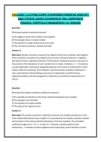 Cfa Level 1&comma;2&comma;3 Final Exam &vert; Chartered Financial Analyst &vert; Q&A &vert; Ethics&comma; Quant&comma; Economics&comma; Fra&comma; Corporate Finance&comma; Portfolio Management &vert; A&plus; Graded