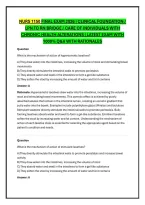 Nurs 1150 Final Exam 2026 &vert; Clinical Foundation &sol; Lpn To Rn Bridge &sol; Care Of Individuals With Chronic Health Alterations &vert; Latest Exam With 1000&percnt; Q&A With Rationales