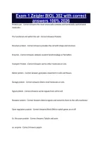 Exam 1 Zeigler BIOL 302 with correct answers 100&percnt; 2026