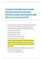 Coaching Principles Exam Practice &NewLine;Questions And Correct Answers &NewLine;&lpar;Verified Answers&rpar; Plus Rationale 2027 &NewLine;Q&A&vert; Instant Download Pdf&period;