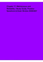 Chapter 17 Maintenance and Reliability &ndash; Study Guide&comma; Practice Questions & Exam Review 2026&lowbar;2027