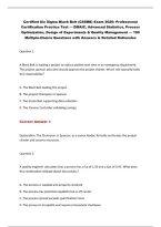 Certified Six Sigma Black Belt &lpar;CSSBB&rpar; Exam 2026&colon; Professional&NewLine;Certification Practice Test &mdash; DMAIC&comma; Advanced Statistics&comma; Process&NewLine;Optimization&comma; Design of Experiments & Quality Management &mdash; 190&NewLine;Multiple-Choice Questions with Answers & Detailed Rationales