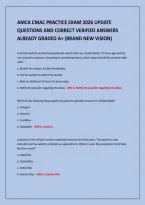 Amca Cmac Practice Exam 2026 Update&NewLine;Questions And Correct Verified Answers&NewLine;Already Graded A&plus; &lpar;Brand New Vision&rpar;
