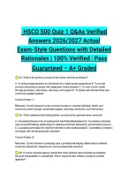 HSCO 500 Quiz 1 Q&As Verified Answers 2026&sol;2027 Actual Exam-Style Questions with Detailed Rationales &vert; 100&percnt; Verified &vert; Pass Guaranteed &ndash; A&plus; Graded