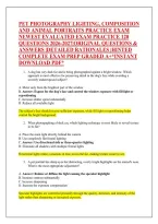 Pet Photography Lighting&comma; Composition &NewLine;And Animal Portraits Practice Exam &NewLine;Newest Evaluated Exam Practice 120 &NewLine;Questions 2026-2027&vert;Original Questions & &NewLine;Answers &vert;Detailed Rationales &vert;Hinted &NewLine;Complete Exam Prep Graded A&plus;&ast;Instant &NewLine;Download Pdf&ast; 
