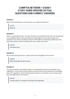 Comptia Network &plus; Exam 1&NewLine;Study Guide Updated Actual&NewLine;Questions And Correct Answers