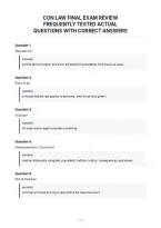 Con Law Final Exam Review&NewLine;Frequently Tested Actual&NewLine;Questions With Correct Answers