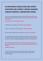 Pa Appraisers License Exam 2026 Update&NewLine;Questions And Correct Verified Answers&NewLine;Already Graded A&plus; &lpar;Brand New Vision&rpar;