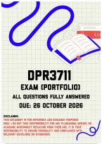 DPR3711 Exam Portfolio MEMO &vert; Due 26 October 2026