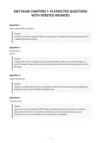 Emt Exam Chapters 1-10 Expected Questions&NewLine;With Verified Answers&NewLine;