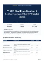 PN 4003 Final Exam Questions & Verified Answers 2026&sol;2027 Updated Edition