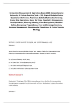 Cruise Line Management & Operations Exam 2026&colon; Comprehensive&NewLine;University & College Practice Test &mdash; 190 Original Multiple-Choice&NewLine;Questions with Correct Answers & Detailed Rationales Covering&NewLine;Cruise Ship Operations&comma; Guest Services&comma; Hospitality Management&comma;