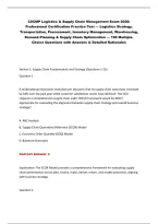 CSCMP Logistics & Supply Chain Management Exam 2026&colon;&NewLine;Professional Certification Practice Test &mdash; Logistics Strategy&comma;&NewLine;Transportation&comma; Procurement&comma; Inventory Management&comma; Warehousing&comma;&NewLine;Demand Planning & Supply Chain Optimization &mdash; 190 MultipleChoice Questio