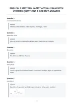 English 2 Midterm Latest Actual Exam With&NewLine;Verified Questions & Correct Answers&NewLine;