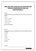 Amca Mac Final Exam &vert;Actual Questions And Verified Answers&vert;Brand New 2026 Update&vert;Graded A&plus;
