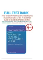 Original Test Bank for Psychotherapy for the Advanced Practice Psychiatric Nurse&colon; A How-To Guide for Evidence-Based Practice 3rd Edition Wheeler &vert; All Chapters &lpar;1&ndash;24&rpar; &vert; 100&percnt; verified&NewLine;