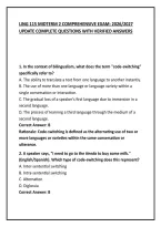 Ling 115 Midterm 2 Comprehensive Exam&colon; 2026&sol;2027 Update Complete Questions With Verified Answers