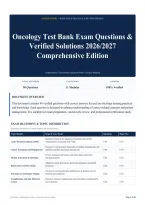 Oncology Test Bank Exam Questions & Verified Solutions 2026&sol;2027 Comprehensive Edition