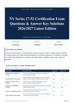 NY Series 17-52 Certification Exam Questions & Answer Key Solutions 2026&sol;2027 Latest Edition