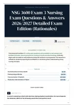 NSG 3600 Exam 3 Nursing Exam Questions & Answers 2026&sol;2027 Detailed Exam Edition &lpar;Rationales&rpar;