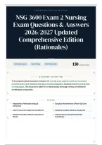 NSG 3600 Exam 2 Nursing Exam Questions & Answers 2026&sol;2027 Updated Comprehensive Edition &lpar;Rationales&rpar;
