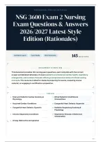 NSG 3600 Exam 2 Nursing Exam Questions & Answers 2026&sol;2027 Latest-Style Edition &lpar;Rationales&rpar;